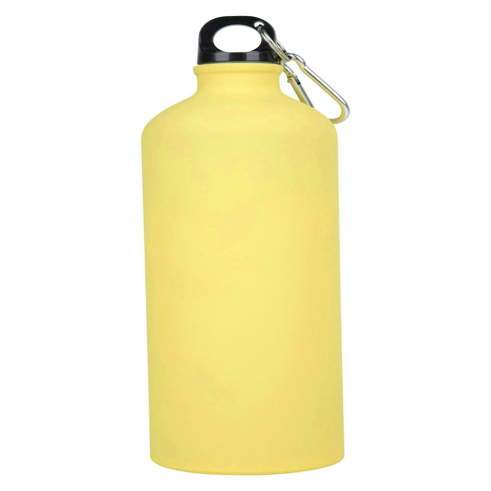 image 1 of Mountain Warehouse Drinking Water Bottle Matt Aluminium Fitness Camping Flask Yellow