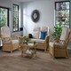 image 2 of Desser Viola Light Oak Rattan 2 Seater Sofa Set in Biscuit - Conservatory Sofa Suite