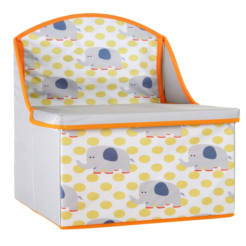 image 1 of Premier Kids Elephant Design Kids Storage Seat, Easy to Maintain Children Bedroom Seat, Adjustable Playroom Seat