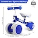 image 4 of AyeKu Baby Toddler Balance Bike Silent Wheels Adjustable Seat, 1-3 Years, Blue | Blue