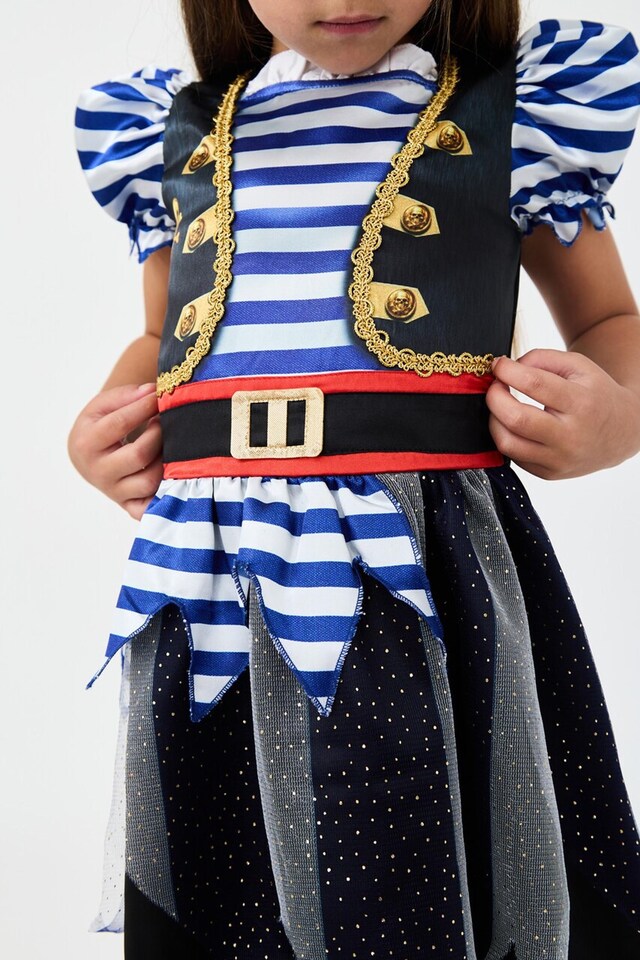 image 1 of Fearsome Pirate Girl Kids Costume - World Book Day, Dress-Up, and Role Play - Ages 3-10 | Multi | Multicoloured | 4-6 years
