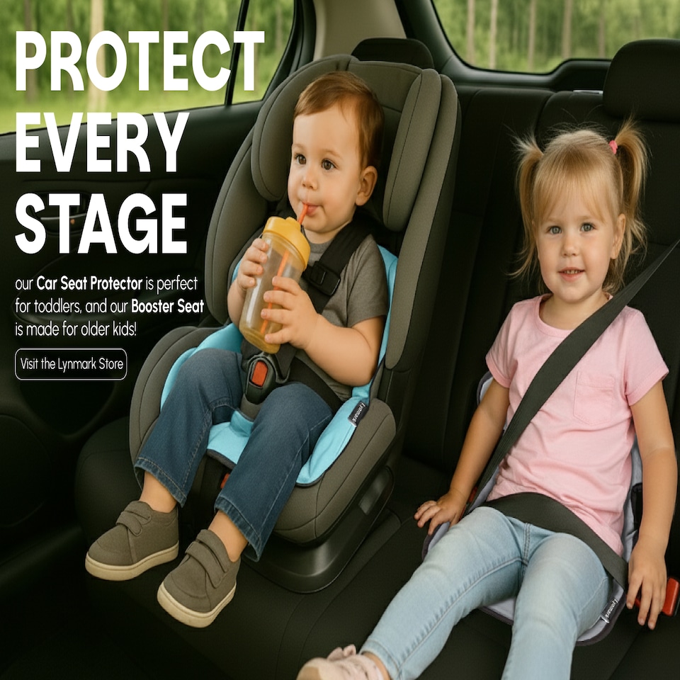 image 1 of Lynmark® Potty Training Car Seat Protector Cover with Middle Buckle Hole | Black | 1