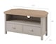 image 9 of Grey Oak Corner TV Stand Two Tone 1 Drawer Cabinet Television Unit Cable Tidy