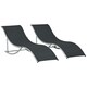 image 1 of Outsunny Set of 2 Zero Gravity Lounge Chair Recliners Sun Lounger Black