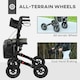 image 5 of HOMCOM Rollator Walker with Padded Seat, Backrest, All-terrain Wheels