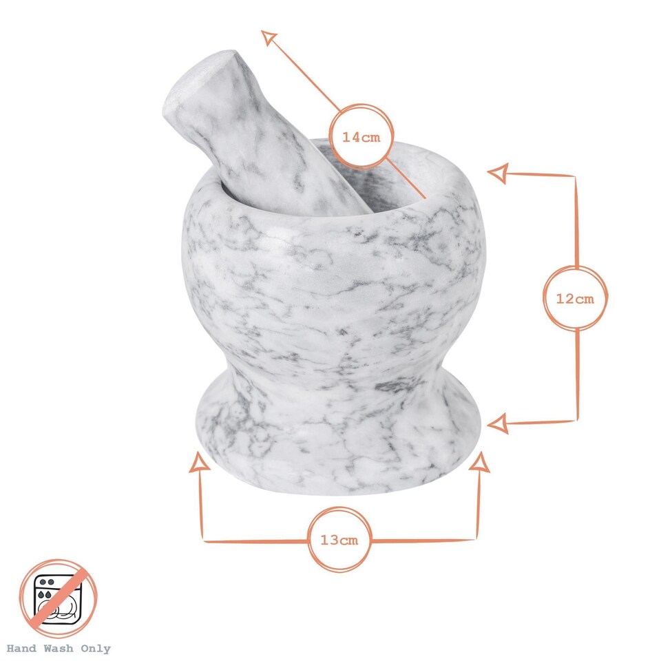 image 1 of Argon Tableware Marble Pestle & Mortar Set - 13cm - Grey