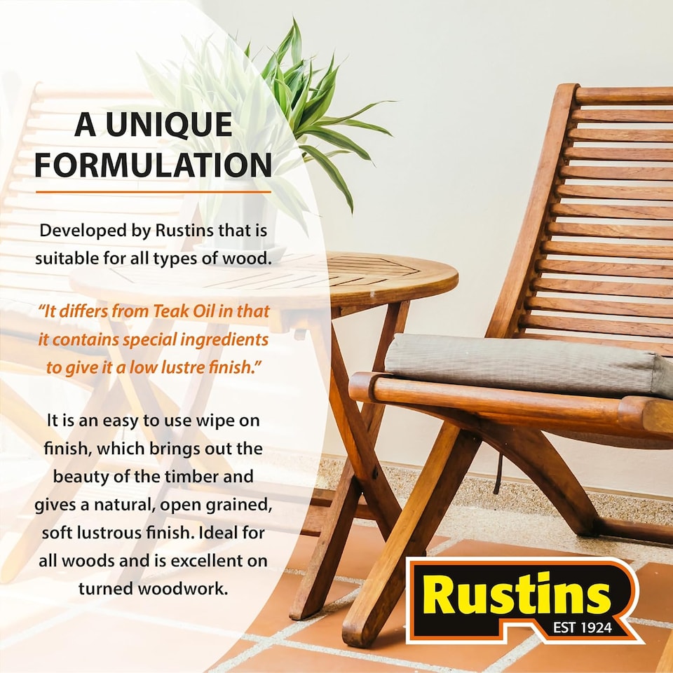 image 1 of Rustins The Original Danish Oil 250ml | Clear | 250ml | 1