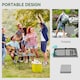 image 3 of Outsunny 3ft Folding Camping Table with 2 Adjustable Height, Dark Grey 