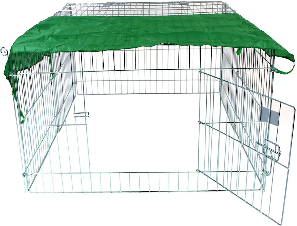 image 1 of Actiaspet - Small Metal Run for Rabbit/Guinea Pig/Chicken/Duck/Ferret/Dog/Cat Pet Enclosure with Roof Sunshade