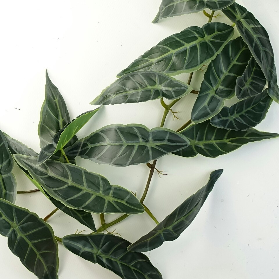 image 1 of 6 x 110cm Artificial Hanging Trailing Dark Green Leaf Plant