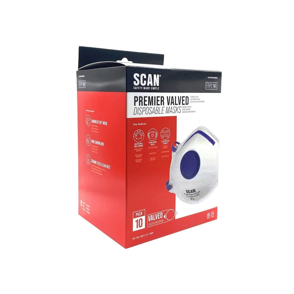 image 1 of Scan Moulded Valved Disposable Mask - Multi Colour - Box of 10