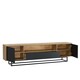 image 8 of TV Unit Sideboard Cabinet Storage Cabinet Oak Black Matt Media Console Stand 200cm