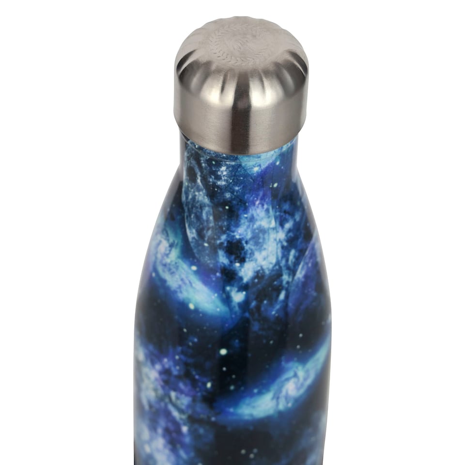 image 1 of Thermal Water Bottle Multi Moon Print | Blue Stainless Steel Leak Proof Bottle | Blue | Blue | One Size | 1