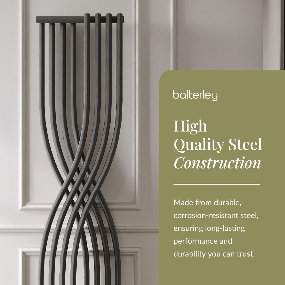 image 1 of Curved Designer Radiator 2020 BTU Anthracite 1775mm x 450mm | Grey | Anthracite | 1