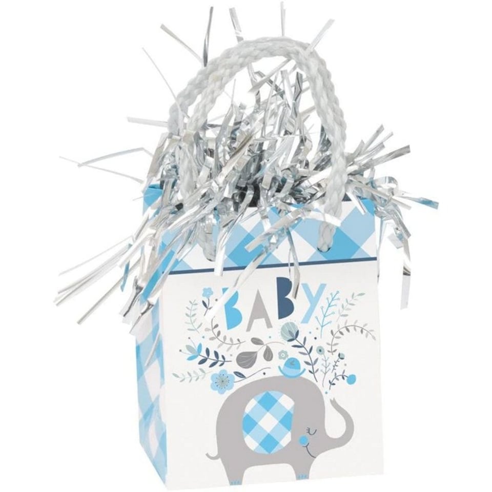 Unique Party Gift Bag Baby Shower Balloon Weight - Blue/White/Grey - One Size Blue