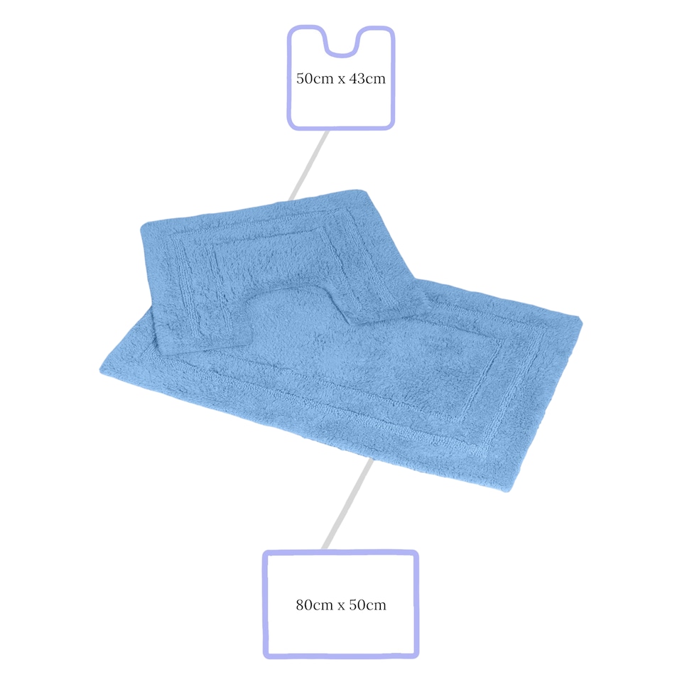 image 1 of Showerdrape Pinnacle Cobalt 2 Piece 100% Cotton Bath Mat Set | Multi | 1