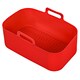 image 2 of SPARES2GO Silicone Basket Drawer Liners for Ambiano Dual Air Fryer (Pack of 2, Red)