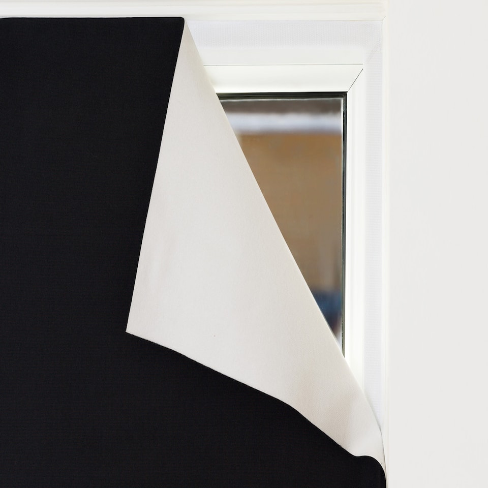 image 1 of Easyblinds easynight premium blackout blind, black, complete blackout, self-adhesive attachments, cut to size/shape up to 150x135cm | Black | Black | Not provided | 1