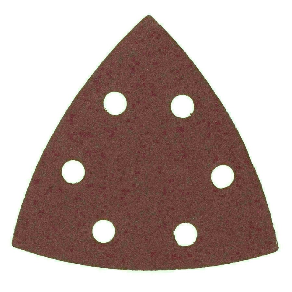 image 1 of Hook Loop Delta Sanding Abrasive Discs Pads 93mm Triangle 120 Grit Fine 200pc
