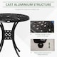 image 3 of Outsunny 78 cm Round Garden Dining Table with Parasol Hole Antique Cast Aluminium Outdoor Table Only, Black