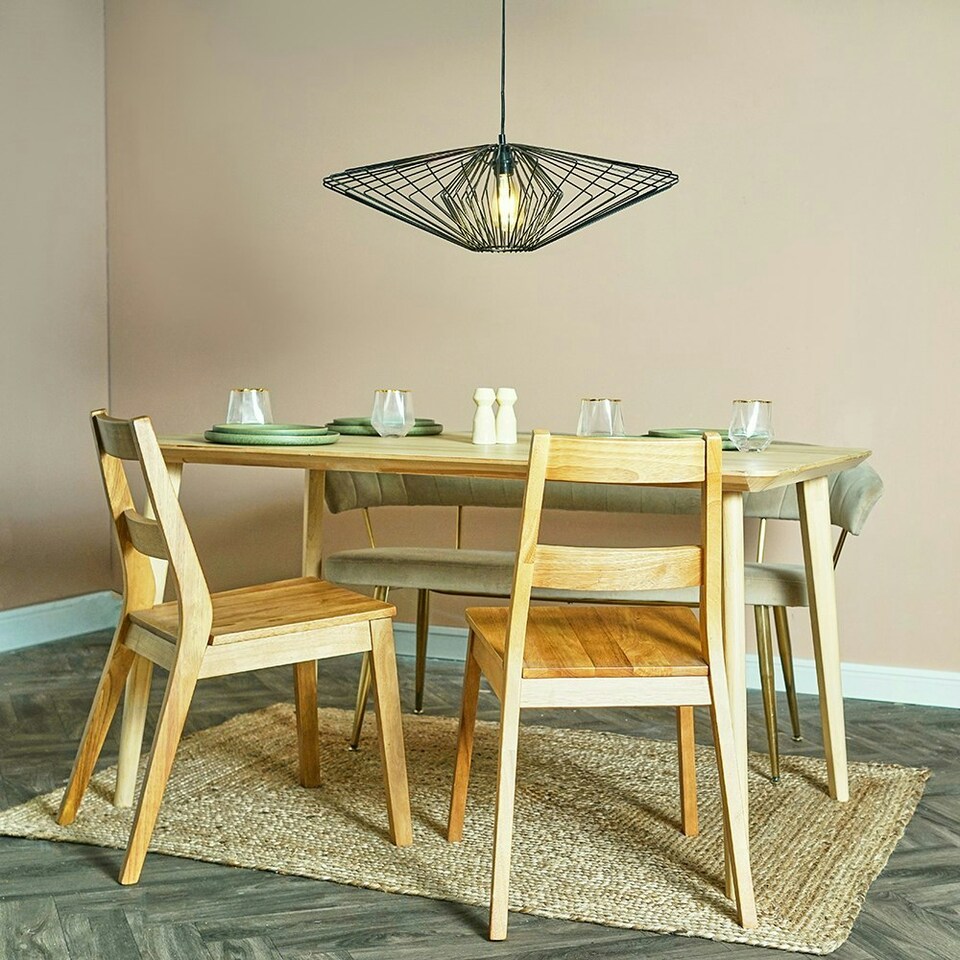 image 1 of ValueLights Extra Large Disperse Geometric Design Black Wire Basket Cage Ceiling Pendant Light Shade + LED Bulb