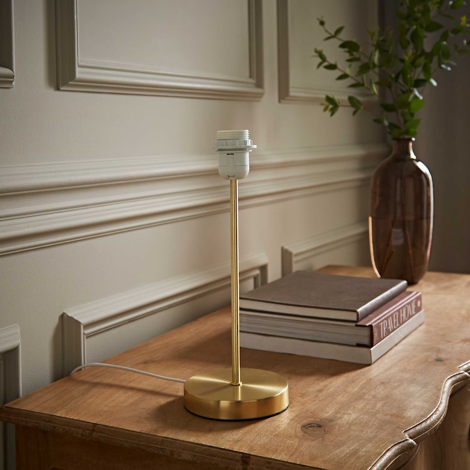 image 1 of ValueLights Charlie Brushed Gold Table Lamp Base Only | Gold