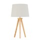 image 1 of Voyage - Light Oak Table Lamp or Bedside Light with Linen Shade Brown | Brown