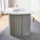 image 1 of OHS Ribbed Round Oval Home Living Room Modern Decor Coffee Side End Table Grey | Grey Marble