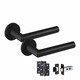 image 2 of Golden Grace 5 Pairs Mitred Design Door Handles on Round Rose in Matt Black Finish with 2.5" Tubular Latch - 52mm Diameter Black