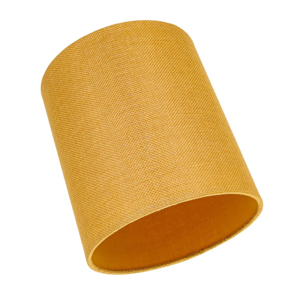 image 1 of Contemporary and Sleek Ochre Linen Fabric 6 inch Cylindrical Lamp Shade 60w Maximum