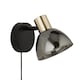 image 1 of Elisa Plug In Smoked Glass Wall Light