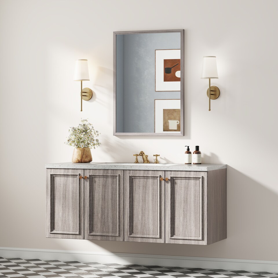 image 1 of HOMCOM 50 x 70 cm Wall Bathroom Mirror, Vanity Mirror, Grey
