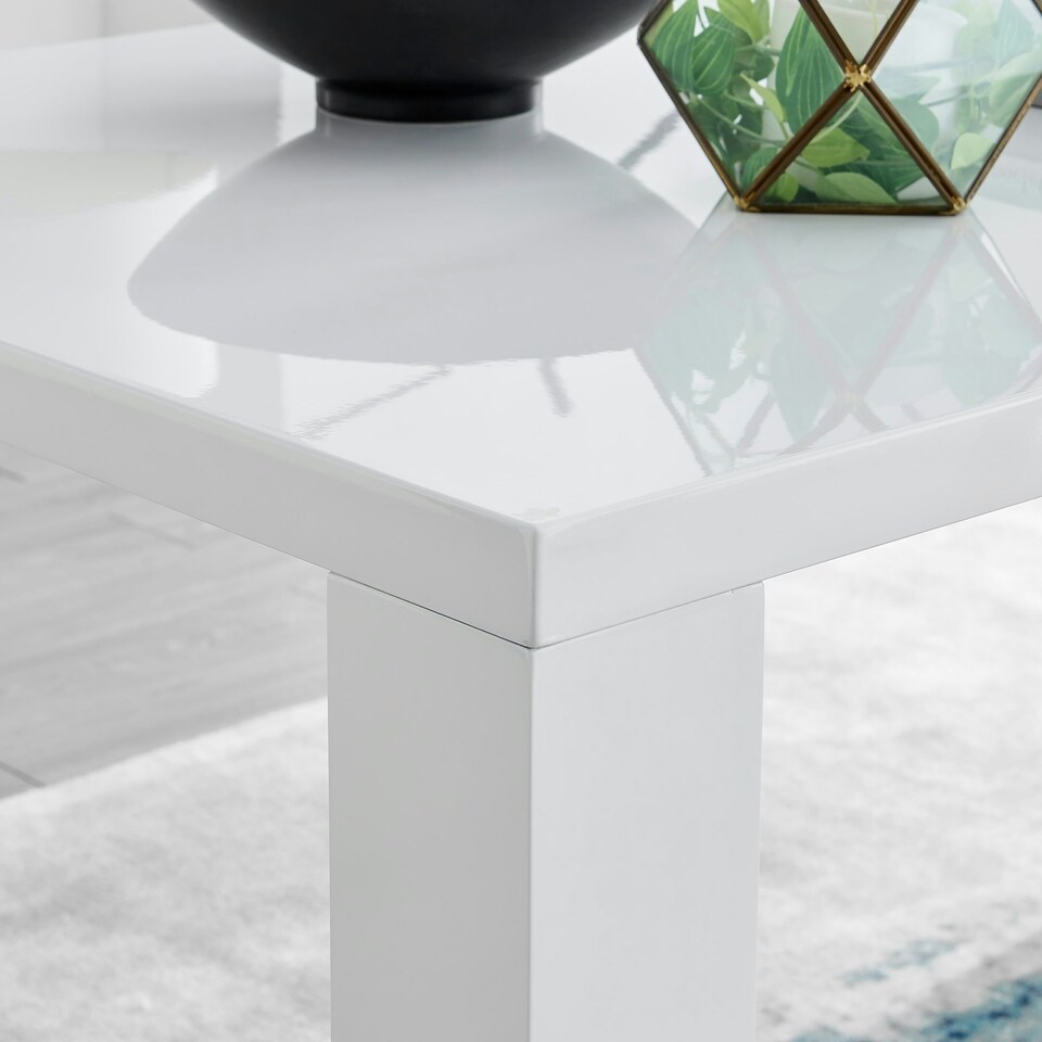 image 1 of Furniturebox Pivero White High Gloss Dining Table