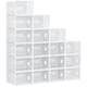 image 1 of HOMCOM 18PCS Clear Shoe Box, Plastic Stackable Shoe Storage Box for UK EU Size up to 12 46 with Magnetic Door for Women Men, 28 x 36 x 21 cm