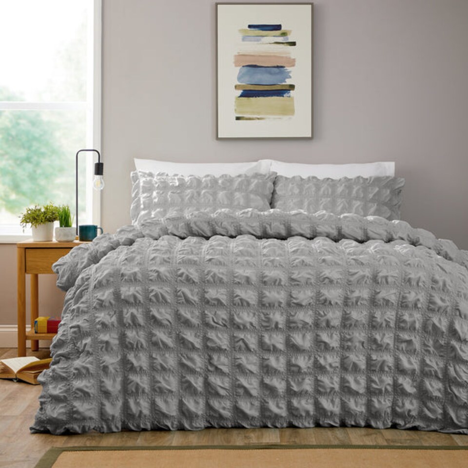 image 1 of Soho Duvet Set in Grey - King Size | Grey | Grey | King