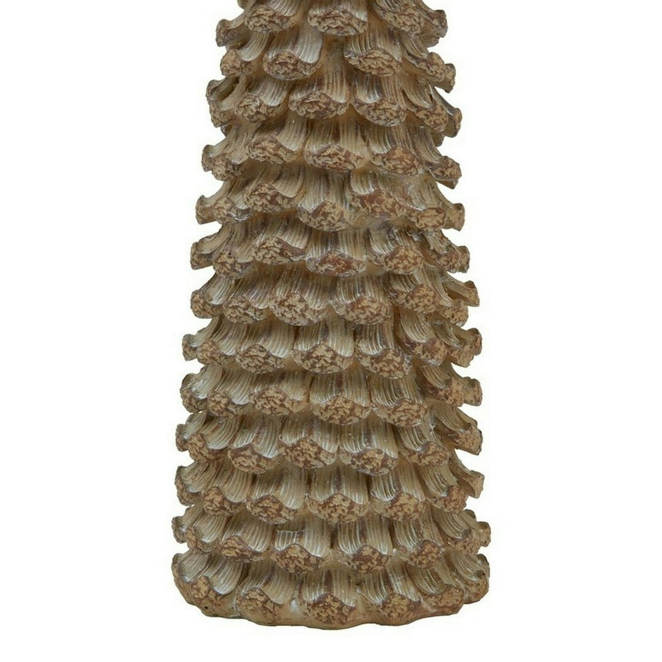 image 1 of Large Cedar Tree with Star - Resin - L10 x W10 x H38 cm - Beige