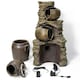image 5 of Primrose Noble 4 Tier Oil Jar Water Feature & Fountain Cascade Brown 117cm