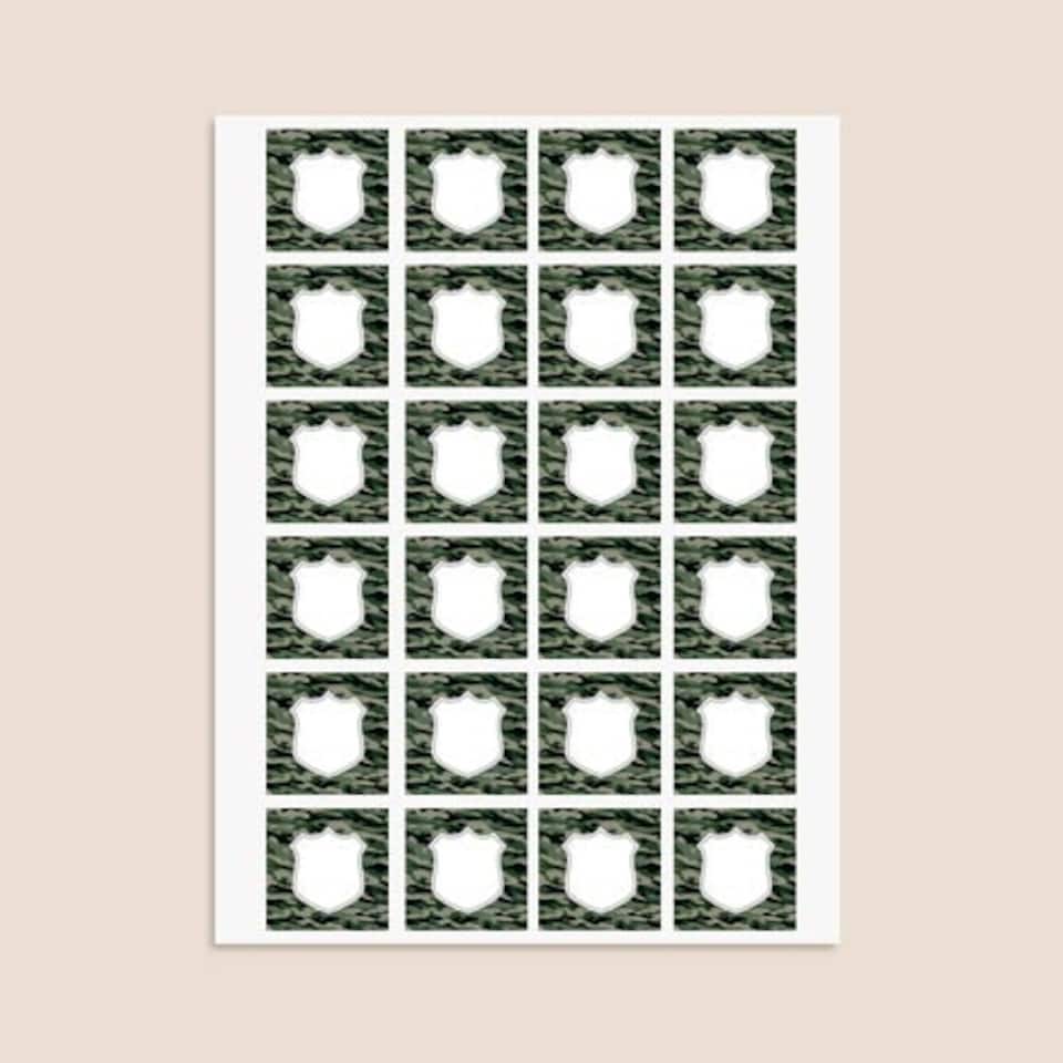 image 1 of Army Design 40mm Square Sticker sheet of 24