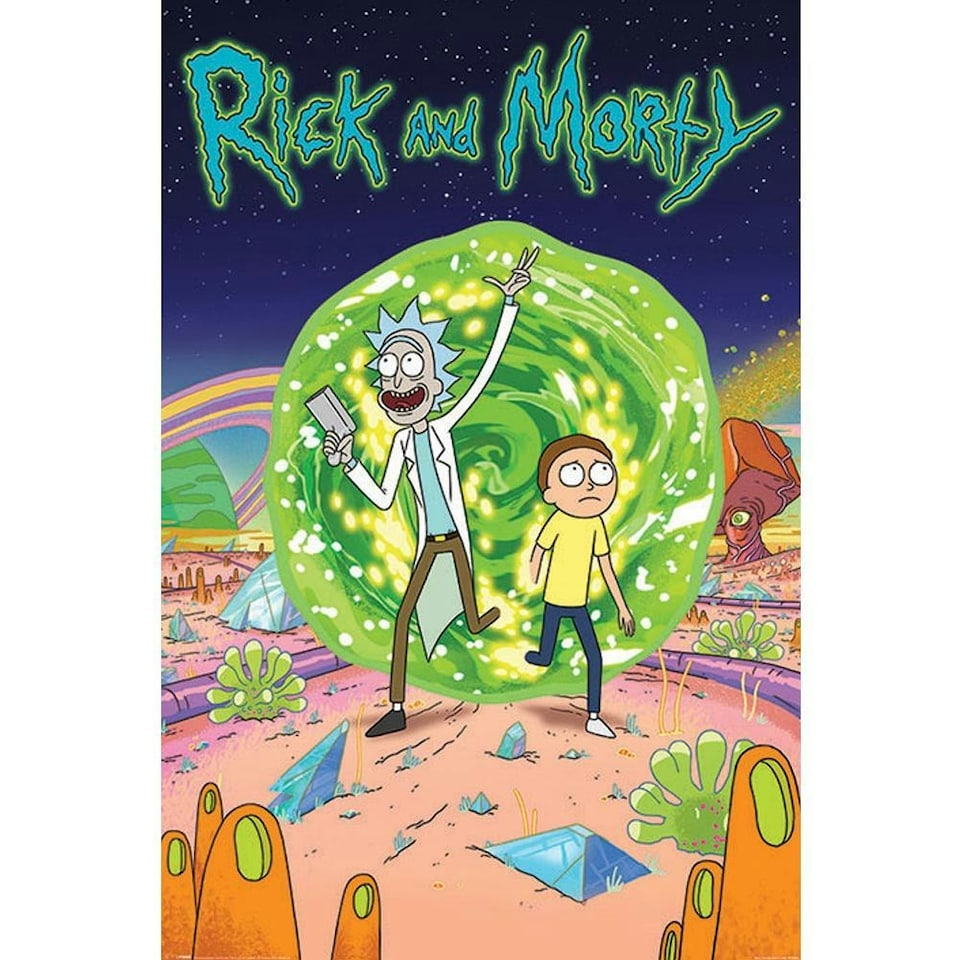 Rick And Morty Portal Poster - Multicoloured - One Size