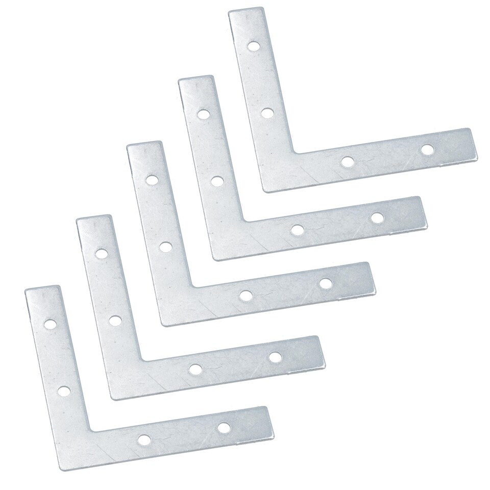 image 1 of 75mm (3in.) Corner Mending Plate Angle Bracket L Shape Reinforcing Repairing 10pc