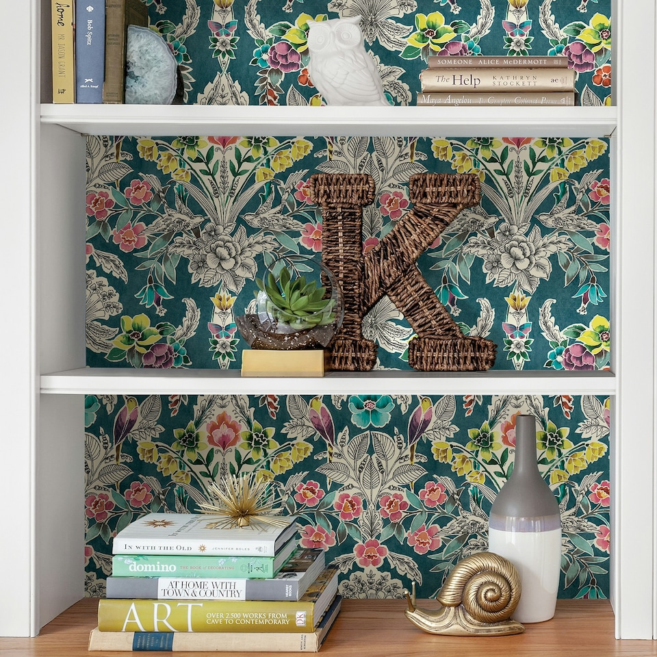 image 1 of NuWallpaper NU3037 Summer Love Peel & Stick Wallpaper, Teal Multi