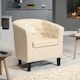 image 3 of Lodi Studded Back PU Tub Chair with Dark and Light Legs - Cream