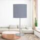 image 6 of Chrome Touch Operated Table Lamp with Grey Cotton Shade Chrome | Grey