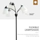 image 4 of HOMCOM Tree Floor Lamp with 3 Adjustable Light, Industrial Standing Lamp, Black
