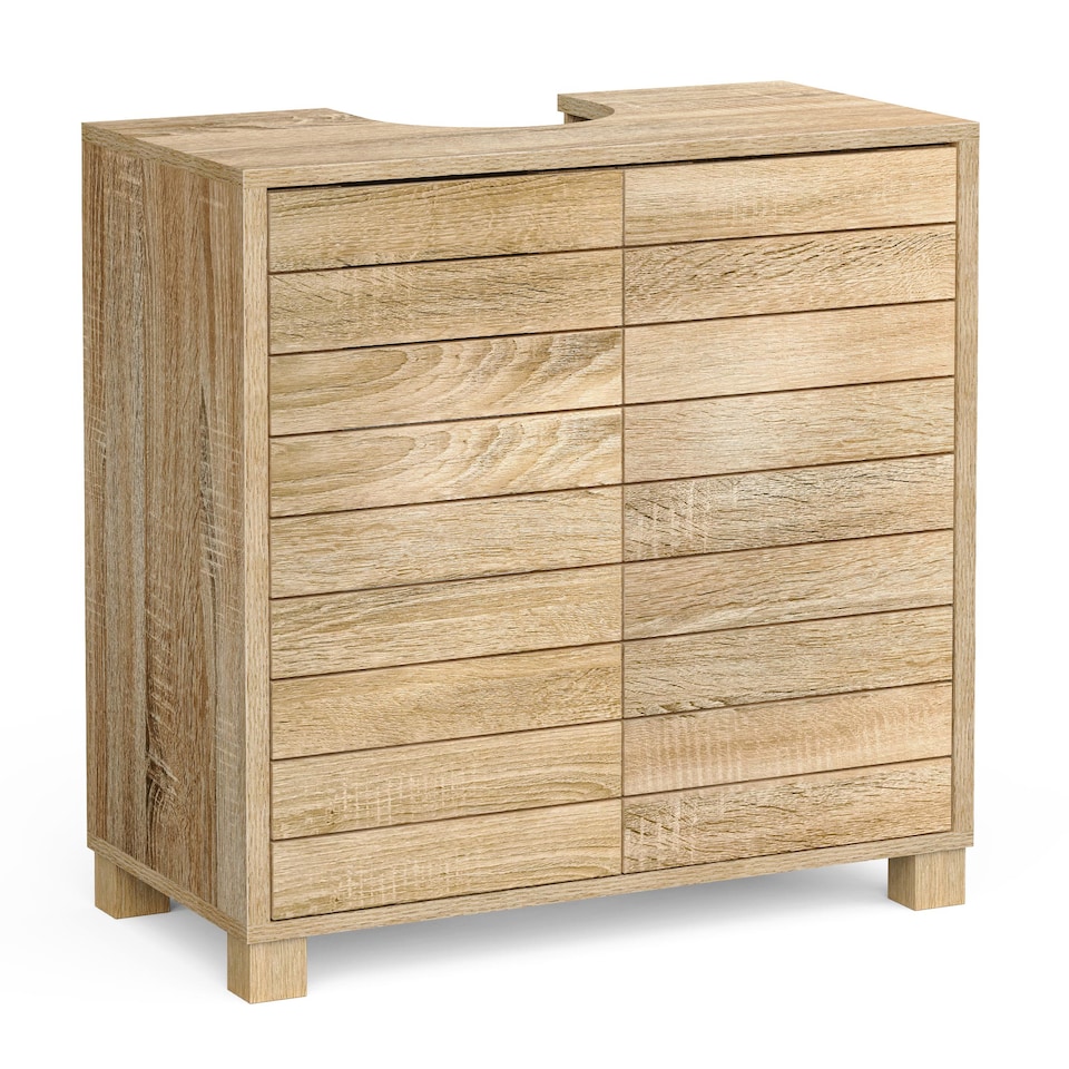 image 1 of VonHaus Chester Under Sink Bathroom Cabinet in Oak Effect