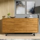 image 5 of Sideboard 160cm Oak Matt Body & Doors – 3 Door Cabinet with Black Metal Legs Bronze