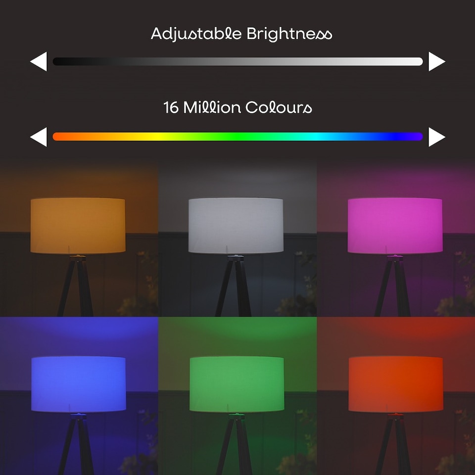 image 1 of ValueLights 2 Pack Smart B22 GLS LED 9W Multi RGB 6500K Light Bulbs