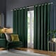 image 2 of Paoletti Corinthian Velvet Room Darkening Deep Green Eyelet Curtains (W)229cm x 183 cm | Multi