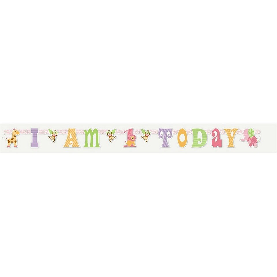 Unique Party Safari 1st Birthday Banner - Multicoloured - One Size