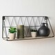 image 5 of OHS Geometric Wire Hanging Wooden Wall Mounted Display Storage Organiser Shelf - Black